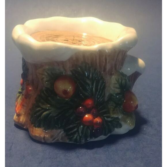 Rare Vintage 1996 Fitz & Floyd Christmas Tree stump Holiday Salt Shaker single - Picture 1 of 10